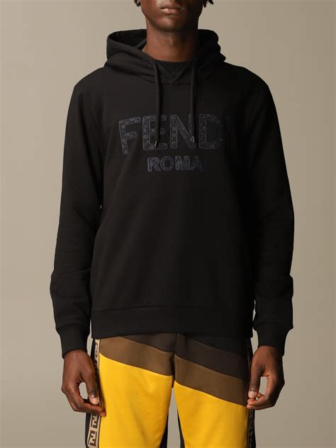 fendi black wool and cotton sweatshirt|fendi unisex sweater.